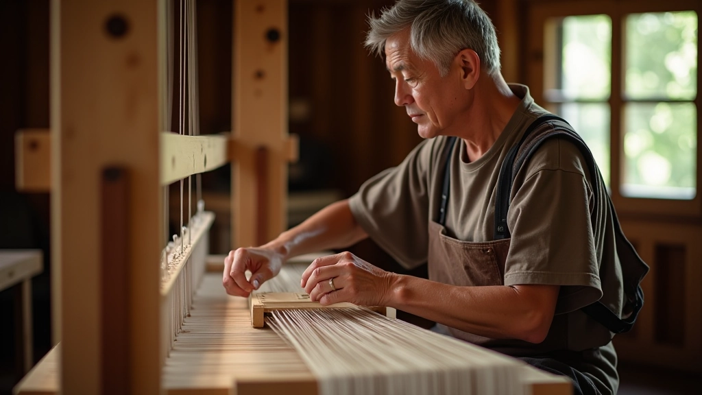 Master artisan demonstrating traditional textile weaving techniques